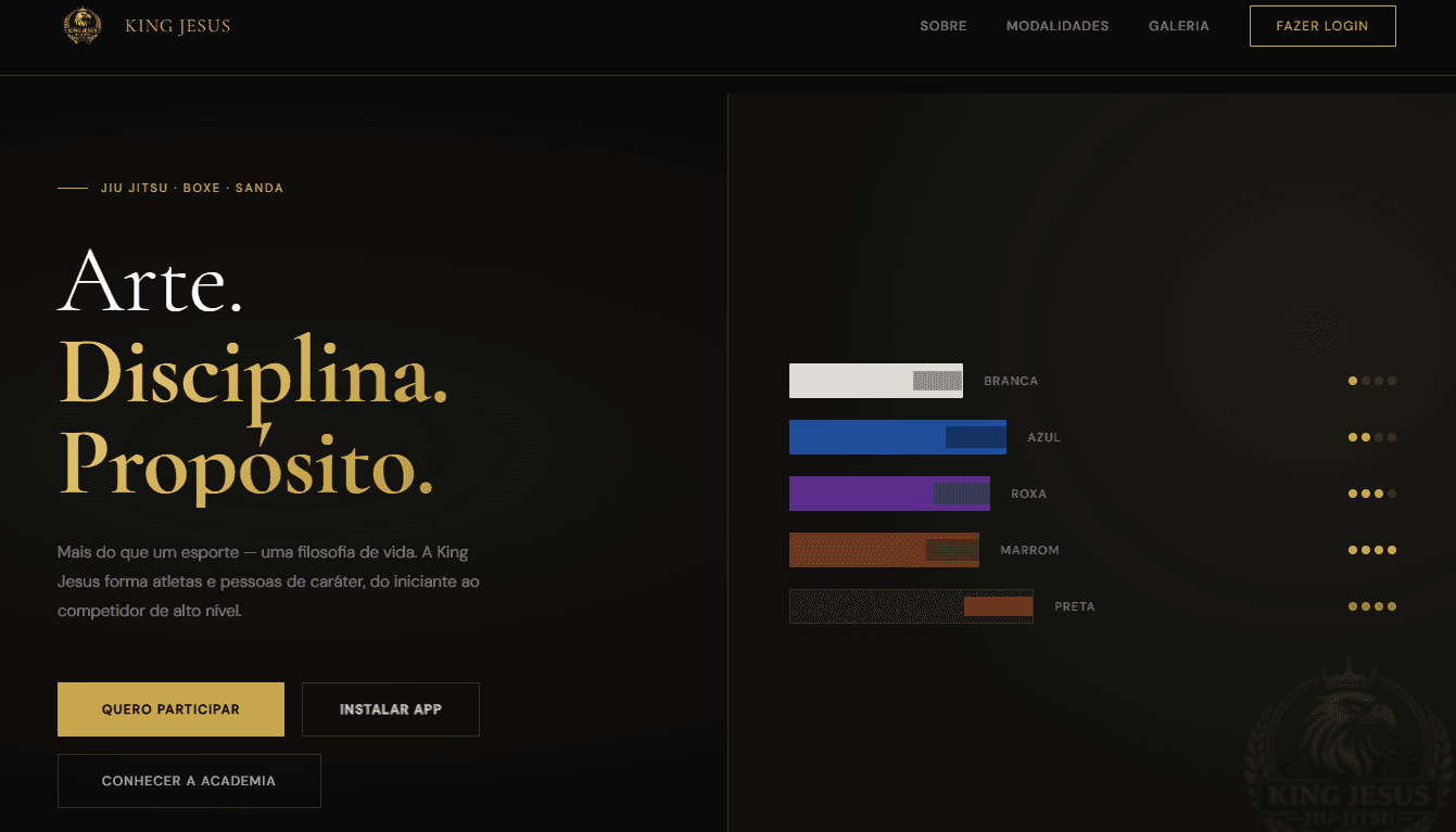 Interface do projeto King Jesus
